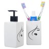 Kit Banheiro Lavabo Conjunto P/ Sabonete Líquido Porta Escova Dispenser Higiene Acessórios / Diva - 4