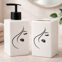 Ver imagem 2 de Kit Banheiro Lavabo Conjunto P/ Sabonete Líquido Porta Escova Dispenser Higiene Acessórios / Diva