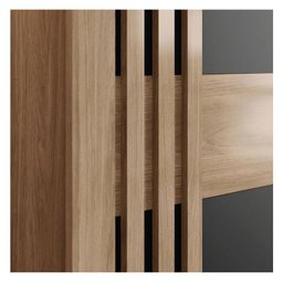 Guarda Roupa Casal Ambiente Aston Jequitibá Brilho Preto Hp Flex com Espelho - Henn - 8