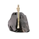 Ver imagem 1 de Peça Decorativa de Metal e Obsidiana Preto e Dourado 16cm RAT0007 BTC