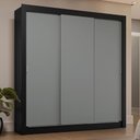 Ver imagem 1 de Guarda-roupa Casal 3 Portas de Correr Preto/cinza Sublime Plus Madesa
