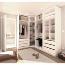 Ver imagem 1 de Guarda Roupa Canto Closet sem Portas 3 Peças, 6 Gavetas, 4 Cabideiros Prime Luciane Móveis