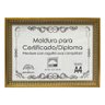 Moldura A4 Quadro Certificado Diploma de Luxo e Tela Acetato Titulos Moldura Dourada - 1