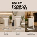 Ver imagem 4 de Suporte Porta Toalha Branco de Rosto Duplo para Bancada de Banheiro Lavabo - Édecasamóveis