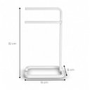 Ver imagem 2 de Suporte Porta Toalha Branco de Rosto Duplo para Bancada de Banheiro Lavabo - Édecasamóveis