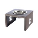 Ver imagem 1 de Comedouro Elevado Individual Cão Porte P Marrom