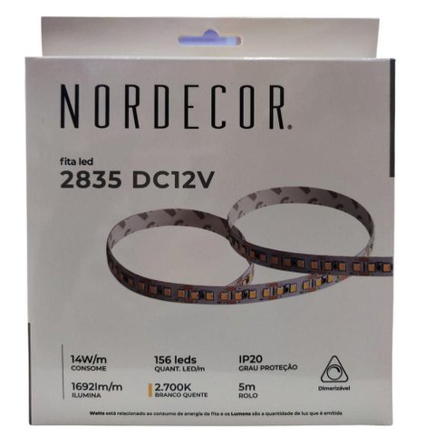 Fita Led Ip20 14w 2700k 12v 156 Leds Nordecor