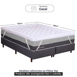 Pillow Top Casal 1000g Fibras Siliconadas Extra Macio 138x188cm Bf Colchões - 3