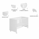 Ver imagem 6 de Kit Quarto de Bebê Doce Sonho com Berço com Rodízio Guarda Roupa com Cômoda e Colchão D18 130x60 Mov