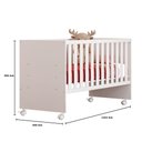 Ver imagem 5 de Kit Quarto de Bebê Doce Sonho com Berço com Rodízio Guarda Roupa com Cômoda e Colchão D18 130x60 Mov