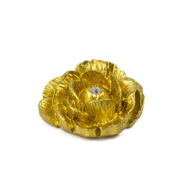 Porta Incenso Rosa Cigana 4 Cm Resina - Escolha a Cor:rosa Dourada - 1