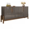 Balcão Buffet Lizz 4 Portas Cinza Perola/cedro 050518 - Casa D - 2