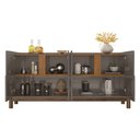 Ver imagem 5 de Balcão Buffet Lizz 4 Portas Cinza Perola/cedro 050518 - Casa D
