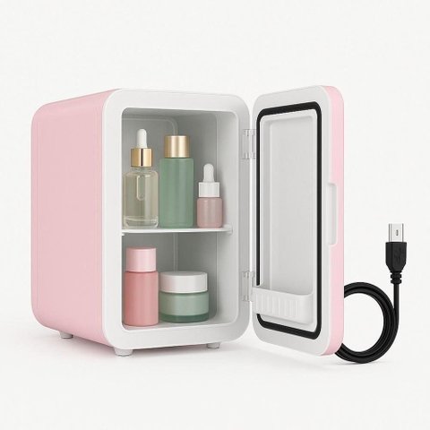 Refrigerador com Função Quente e Frio Frigobar Portatil 4L Mini 12V Rosa Bivolt