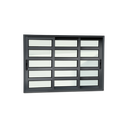 Ver imagem 1 de Janela Alumínio Elite c/Travessas 3 Folhas Móv.1/3 120 x 150 V.Liso Preto Brimak