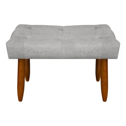 Banqueta Puff Retangular Requinte para Sala Quarto Bouclê:bouclê Cinza Claro