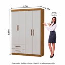 Ver imagem 4 de Guarda Roupa Casal Modulado 5 Portas com Cama Hercules 4 Portas 4 Gavetas Cinamomo com Off White
