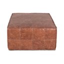 Ver imagem 4 de Puff Decorativo de Couro Natural Legítimo, Caramelo.