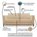 Ver imagem 5 de Kit Poltrona E Sofá 2 Lugares 1,70m Pés Castanho Dourado