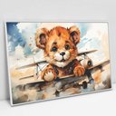 Ver imagem 1 de Quadro Decorativo Ursinho em Tela Canvas Tacolado Moldura Flutuante 4,5cm Branca 80 X 120cm