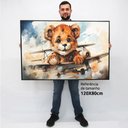 Ver imagem 2 de Quadro Decorativo Ursinho em Tela Canvas Tacolado Moldura Flutuante 4,5cm Branca 80 X 120cm