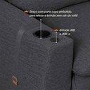 Ver mais imagens de Sofá Retrátil Reclinável Lugano 2,90m USB e Porta Copos Linho Grafite - King House