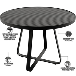 Jogo Conjunto de Mesa Ripada 1,00m e 4 Poltronas Jantar Corda Nautica - 9