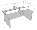 Ver imagem 3 de Mesa Escritório Plataforma 4 Lugares 180x120 - Cor: Preto Onix