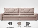 Ver imagem 6 de Sofá com Carregador Usb e Molas no Assento Retrátil Reclinável Maestro 2,50m Velosuede - Netsofas