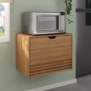 Ver imagem 2 de Balcão Suspenso 60cm para Forno/micro-ondas com 1 Porta e 1 Gaveta Multimóveis Cr20345 Amêndoa