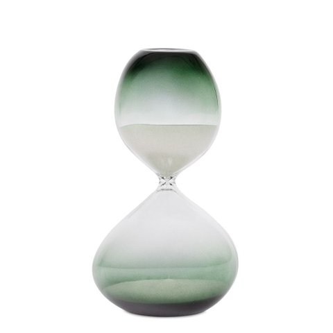 Ampulheta Decorativa em Vidro Verde e Areia 30 Min. - Mart