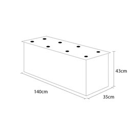 Recamier Casal Santo Box Sintético Preto 43x140x35 - 2