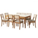 Ver imagem 2 de Mesa de Jantar 8 Lugares Loane com Vidro Madeira Maciça Off White/fendi - Kappesberg
