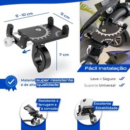 Suporte Universal para Celular Gps Alumínio para Bike Moto Bmg-61 - 3