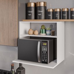 Suporte Aéreo para Micro-ondas 60x40cm Bia M05 Branco - Inoviza - 2