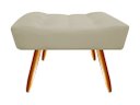 Ver imagem 5 de Kit Namoradeira + 2 Poltronas Decorativa Isis + 1 Puff Retangular Suede Bege Pés Madeira Mz Decor