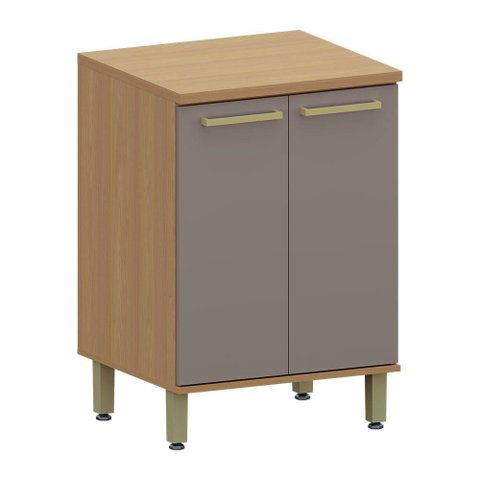 Balcão de Cozinha 2 Pts Tampo 60cm Duna Luciane Móveis Freijó/cinammon