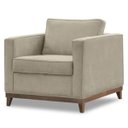 Ver imagem 4 de Poltrona Aspen Base Fixa Madeira Suede Bege Sala de Estar Recepção