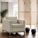 Ver imagem 2 de Poltrona Aspen Base Fixa Madeira Suede Bege Sala de Estar Recepção