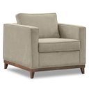 Ver imagem 5 de Poltrona Aspen Base Fixa Madeira Suede Bege Sala de Estar Recepção