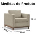 Ver imagem 6 de Poltrona Aspen Base Fixa Madeira Suede Bege Sala de Estar Recepção