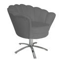 Ver imagem 2 de Kit 2 Poltronas Decorativa Pétala Base Giratória Metal Suede Cinza Ms Decor