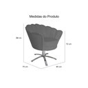 Ver imagem 3 de Kit 2 Poltronas Decorativa Pétala Base Giratória Metal Suede Cinza Ms Decor