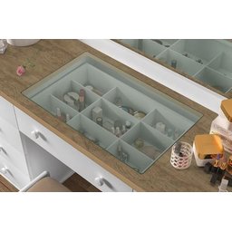 Penteadeira Camarim 9 Gavetas / Espelho com Led e Colmeia Organizadora Praticidade e Elegância:branc - 2