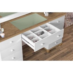 Penteadeira Camarim 9 Gavetas / Espelho com Led e Colmeia Organizadora Praticidade e Elegância:branc - 3
