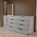 Ver imagem 6 de Cômoda Milão 8 Gavetas com Espelho Cinza/Branco - Panorama Móveis