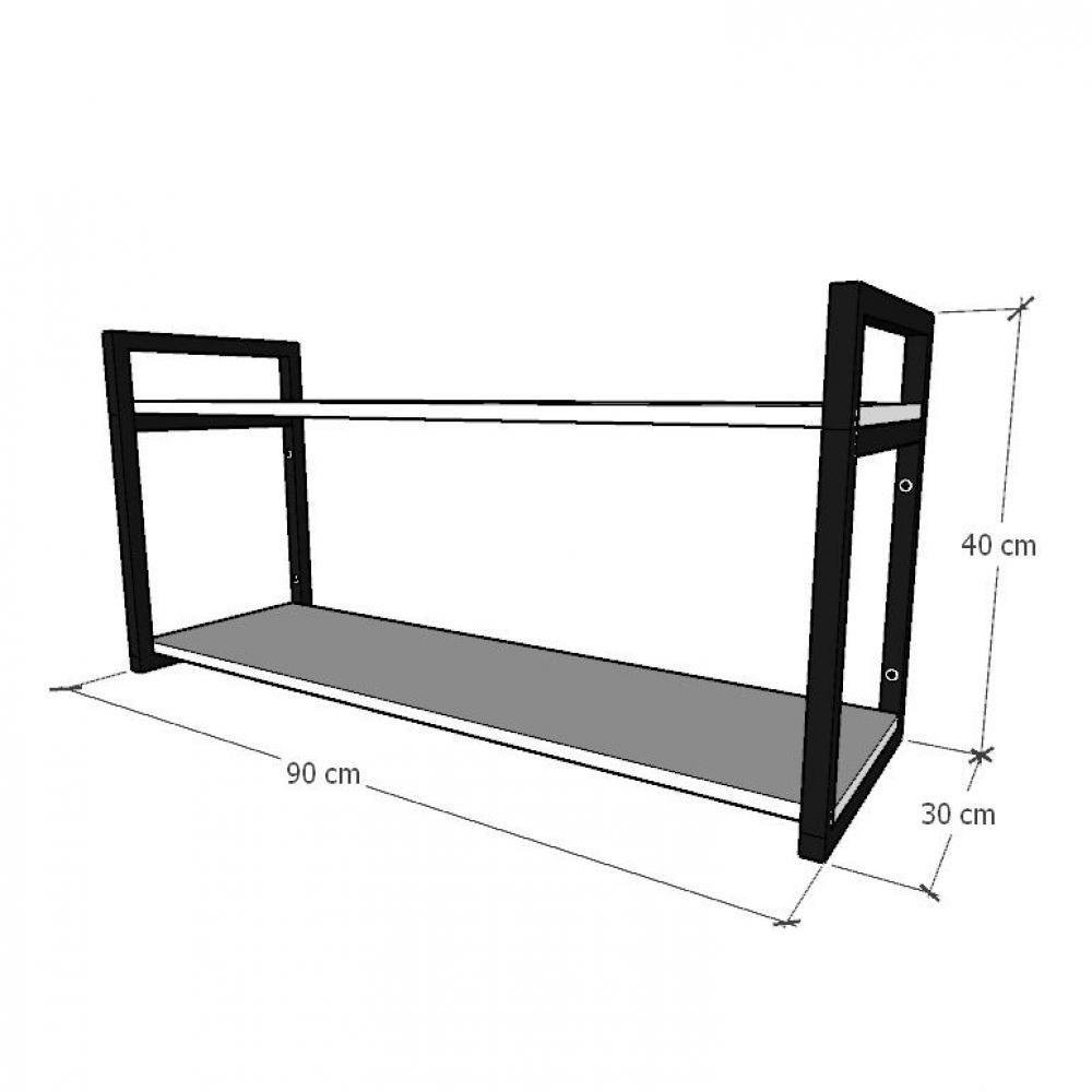 Prateleira estilo industrial Branco estante de parede prateleira mdf prateleira de parede - 2