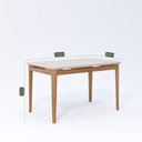 Ver imagem 3 de Conjunto Completo Mesa 1,30m Baobá e 4 Cadeiras Oiti em Madeira Tauari Vidro Off White - Madeira/