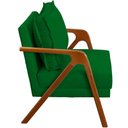 Ver imagem 3 de Kit 2 Poltronas Decorativa Shine Pé Castanho - Verde Suede