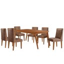 Ver imagem 1 de Conjunto: Mesa de Cozinha Havana Tampo Curvo 180cm+6 Cadeiras Dafne Madeira Naturale - Capuccino/